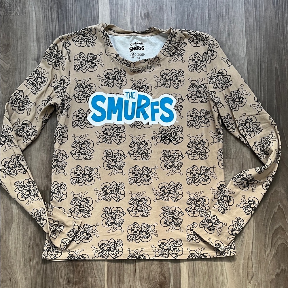 2/$10 The Smurfs Tan Long Sleeve Shirt
